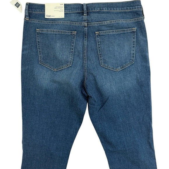 New Gap Low Strech Real Straigth Womens Blue Jeans Size 33 - Picture 4 of 8